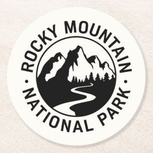 Dessous De Verre Rond Emblem du parc national des Rocheuses
