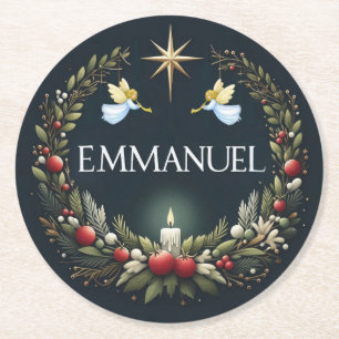 Dessous De Verre Rond Emmanuel Christmas angels