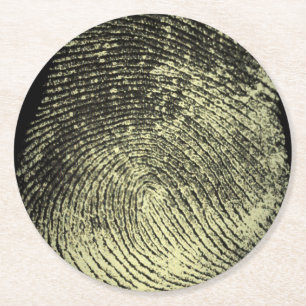 Dessous De Verre Rond Empreinte de boucle inversée