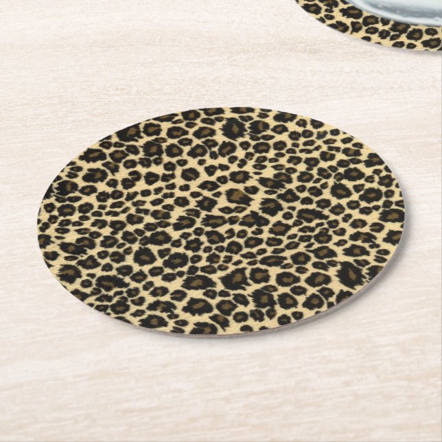 Dessous De Verre Rond empreinte de léopard (Incliné)