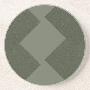 Dessous de verre rond en grès vert mousse
