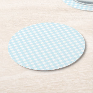 Dessous De Verre Rond En vichy bleu