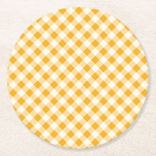 Dessous De Verre Rond En vichy d'or de récolte