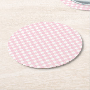 Dessous De Verre Rond En vichy rose