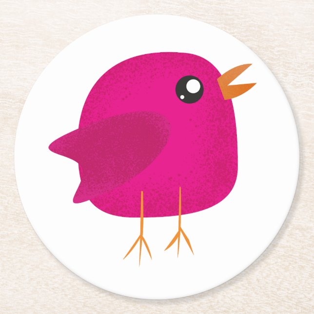 Dessous De Verre Rond Enfants mignonette birdy (Devant)