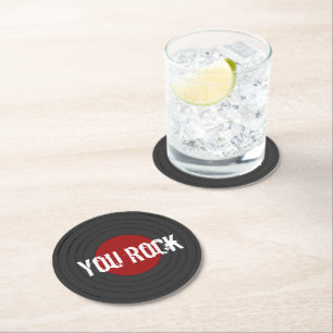 Dessous De Verre Rond Enregistrement de rouleaux Rock N