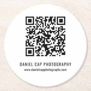Dessous De Verre Rond Entreprise de code QR personnalisé