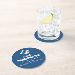 Dessous De Verre Rond Entreprise de cybersécurité Custom Blue Company