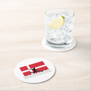 Dessous De Verre Rond Équipe du Danemark de football