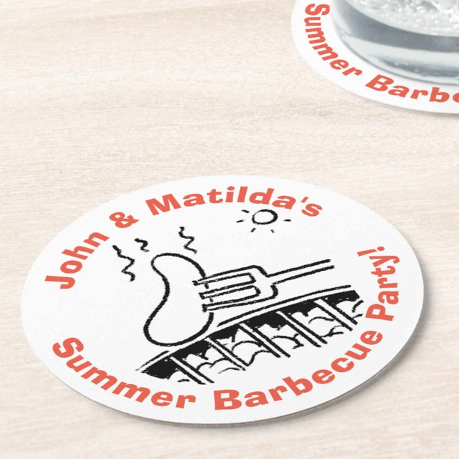 Dessous De Verre Rond Été Extérieur Garden Party Barbecue (Créateur téléchargé)