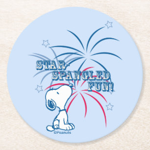 Dessous De Verre Rond Étoile Snoopy Fun Spangé