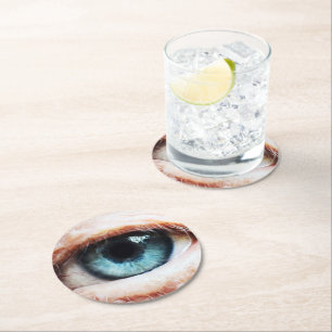 Dessous De Verre Rond Eyeball effrayant & Halloween Oeil bleu /zombie éf