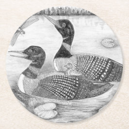 Dessous De Verre Rond Famille Loon