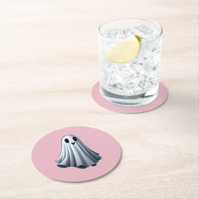 Dessous De Verre Rond Fantôme de feuille de calcul (En situation)