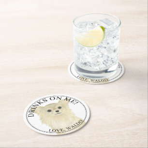 Dessous De Verre Rond Faune personnalisée Long Haired Chihuahua Mariage