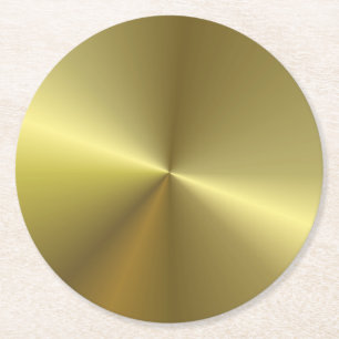Dessous De Verre Rond Faux Gold Metallic Look Élégant Modèle vierge
