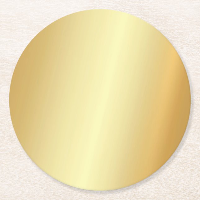 Dessous De Verre Rond Faux Gold Modèle Élégant Vide Moderne (Devant)