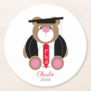 Dessous De Verre Rond Félicitations à l'ours postdoctoral PHD