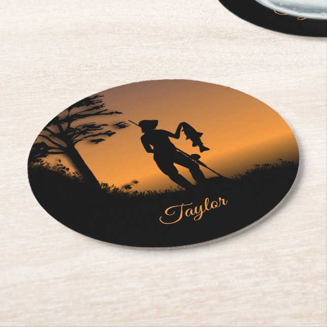 Dessous De Verre Rond Femme Fisher à Dusk Personal (Incliné)