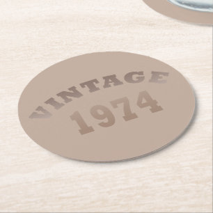Dessous De Verre Rond Fête d'anniversaire de 1974