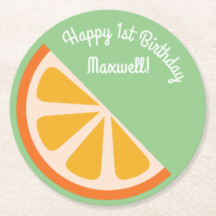 Dessous De Verre Rond Fête d'anniversaire de Citrus Slice