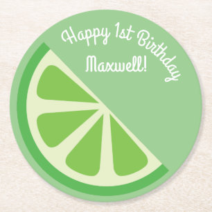 Dessous De Verre Rond Fête d'anniversaire de Citrus Slice