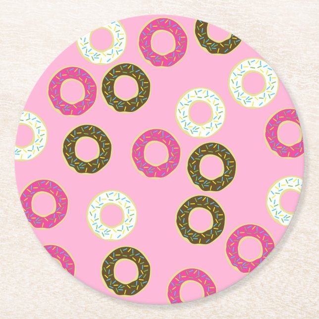 Dessous De Verre Rond Fête d'anniversaire de Donut (Devant)
