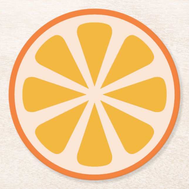 Dessous De Verre Rond Fête d'anniversaire de fruit orange de tranche (Devant)