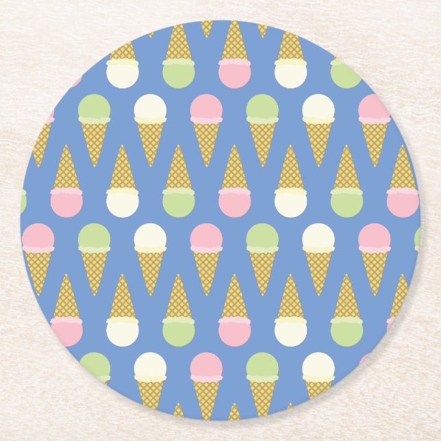 Dessous De Verre Rond Fête d'anniversaire de la crème glacée (Devant)