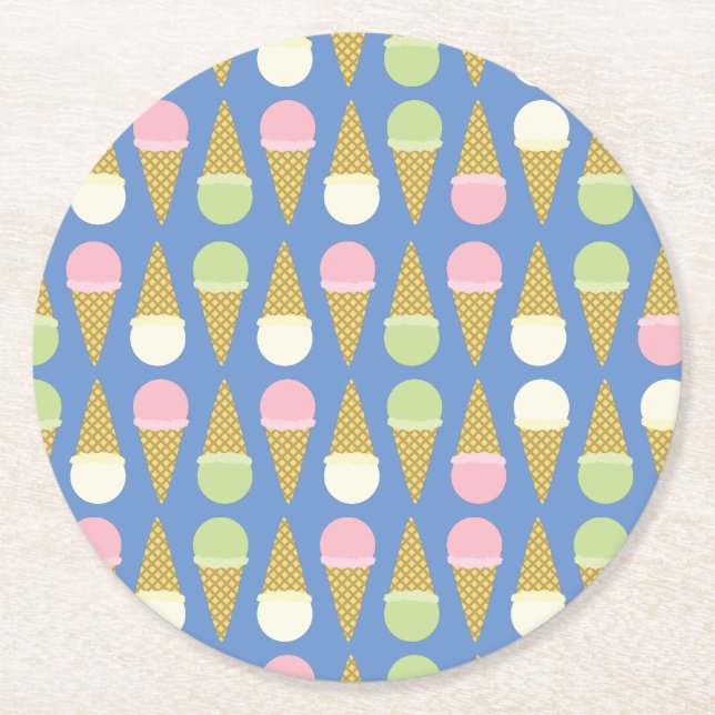 Dessous De Verre Rond Fête d'anniversaire de la crème glacée (Devant)