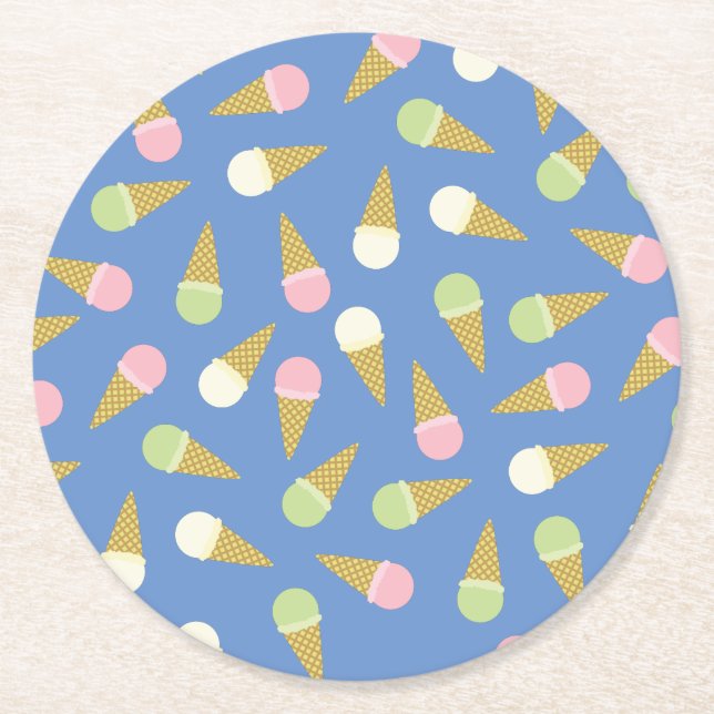 Dessous De Verre Rond Fête d'anniversaire de la crème glacée (Devant)