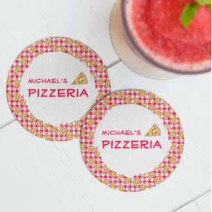 Dessous De Verre Rond Fête d'anniversaire des enfants Pizza Party