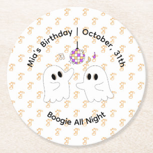 Dessous De Verre Rond Fête d'anniversaire d'Halloween   Conception Citro