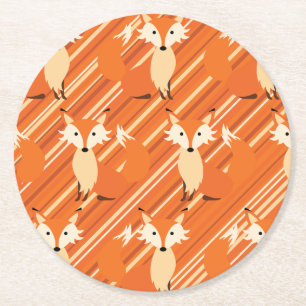 Dessous De Verre Rond Fête d'anniversaire Fox