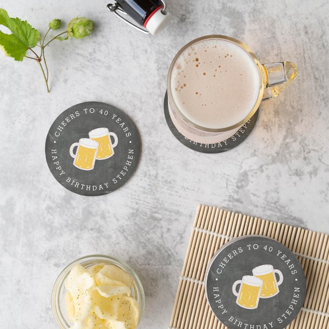 Dessous De Verre Rond Fête d'anniversaire personnalisée (Créateur téléchargé)