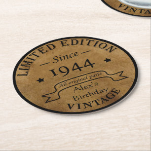 Dessous De Verre Rond Fête d'anniversaire personnalisée quatre-vingts vi