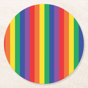Dessous De Verre Rond Fête d'anniversaire Rainbow