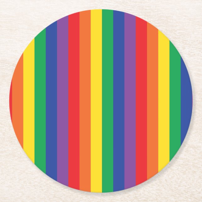 Dessous De Verre Rond Fête d'anniversaire Rainbow (Devant)