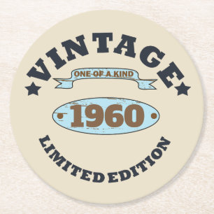 Dessous De Verre Rond Fête d'anniversaire vintage personnalisée