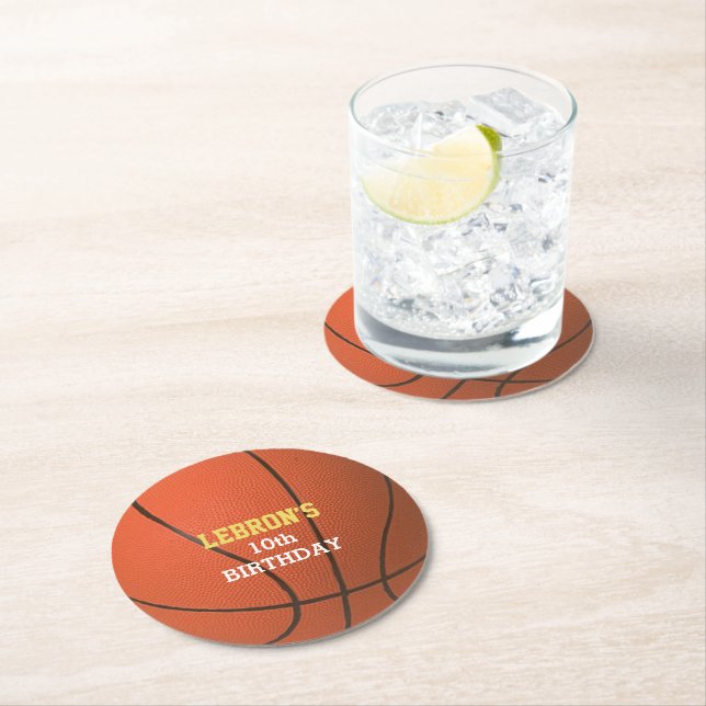 Dessous De Verre Rond Fête de basket (En situation)