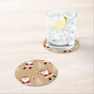 Dessous De Verre Rond Fête de Noël Père Noël Snowy