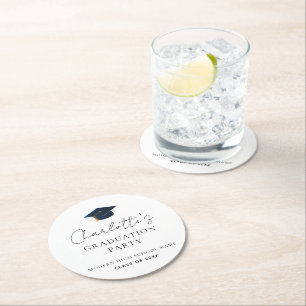 Dessous De Verre Rond Fête de remise des diplômes personnalisée Nom & Pr