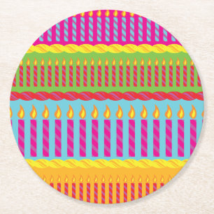 Dessous De Verre Rond Fête du gâteau d'anniversaire