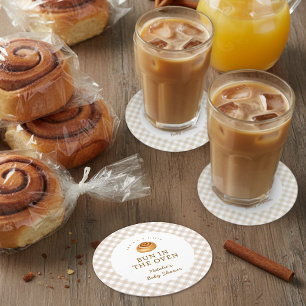 Dessous De Verre Rond Fête Prénatale Bébé Roulé à la Cannelle Fourré