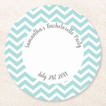 Fête turquoise et blanc à chevrons