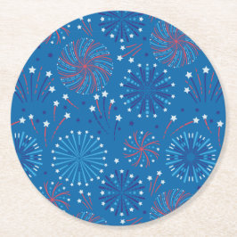 Dessous De Verre Rond Feu d'artifice du 4 juillet