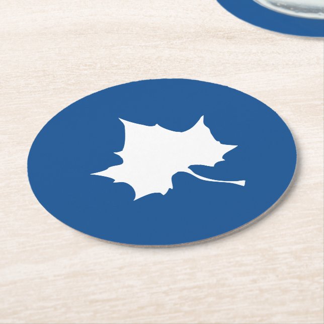 Dessous De Verre Rond Feuille d'état de l'Indiana (Incliné)