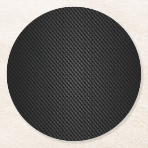 Dessous De Verre Rond Fibre de carbone de moteur