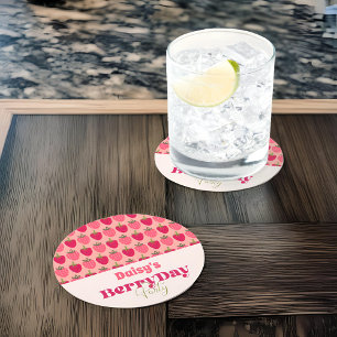 Dessous De Verre Rond Fields fraises délicieux Anniversaire