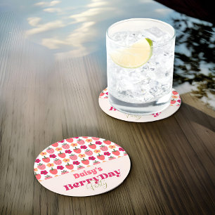Dessous De Verre Rond Fields fraises délicieux Anniversaire